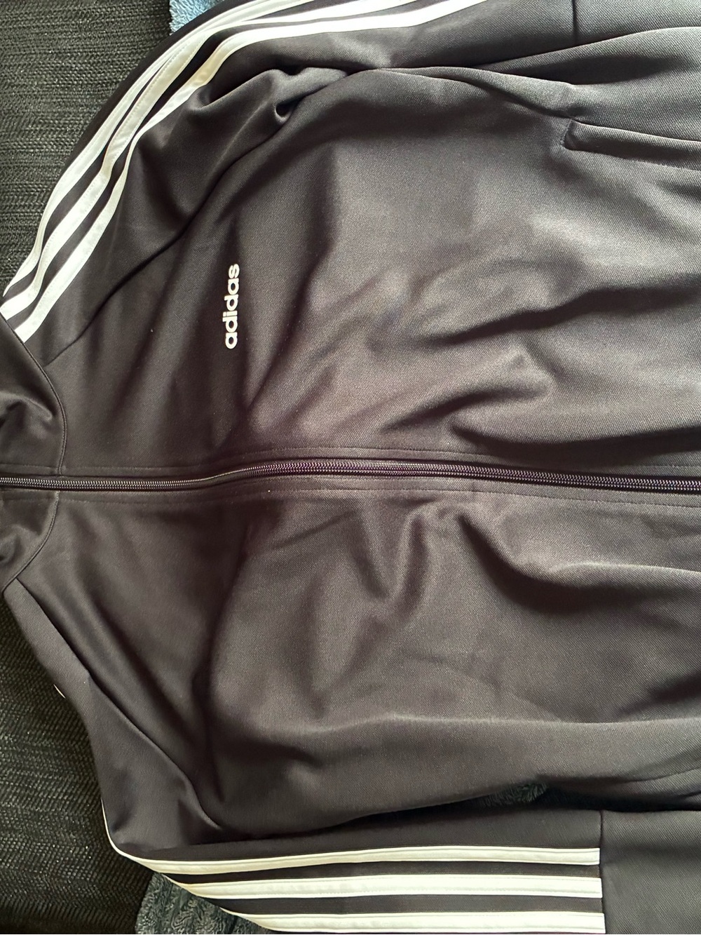 adidas Black Jacket with White Three-Stripes